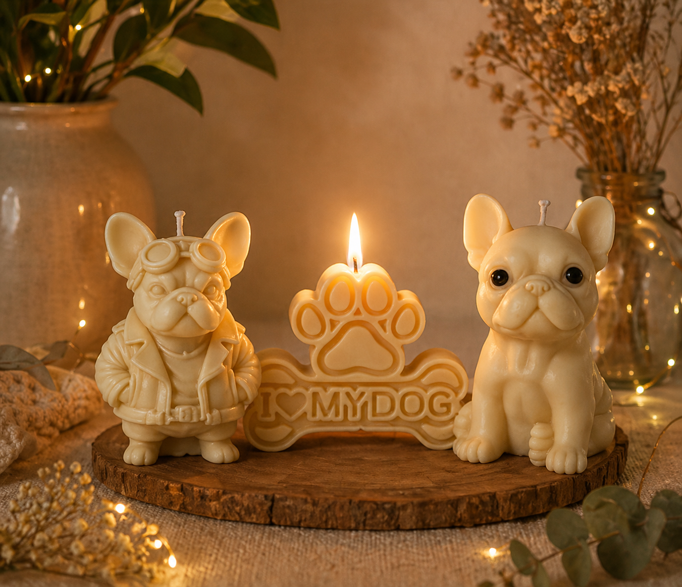 Hunde Kerzen Set „Liebe auf vier Pfoten“ 🐾